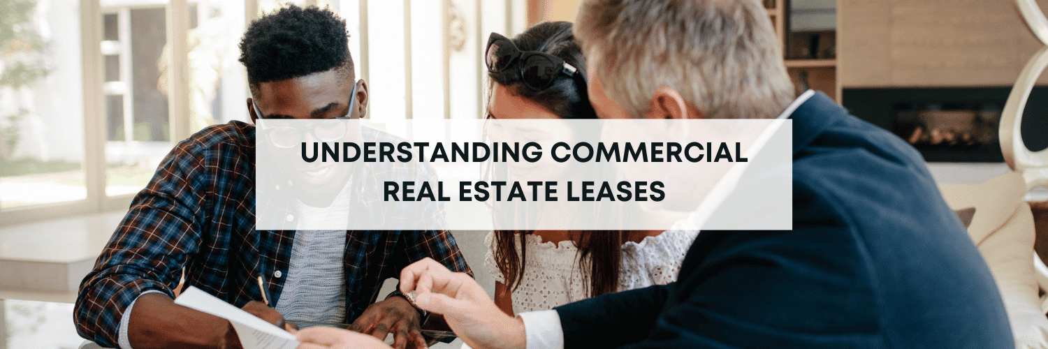 Image of a negotiation with highlighted key terms related to commercial real estate leases.
