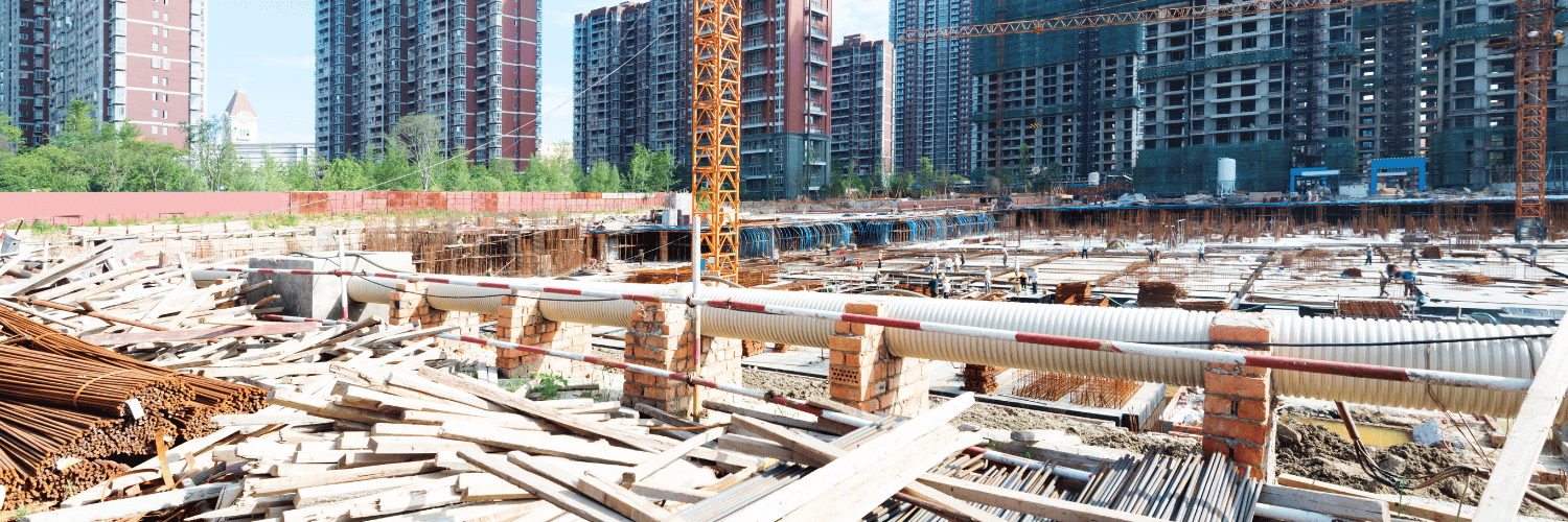 Construction site within metro area